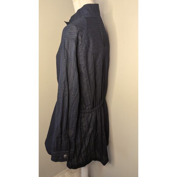 Adam Lippes anorak utility double zip drawstring waist navy jacket lg - Picture 2 of 12